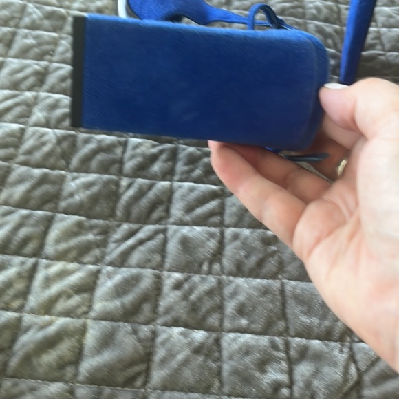 Cobalt multi blue suede sling back heels - Picture 3 of 7